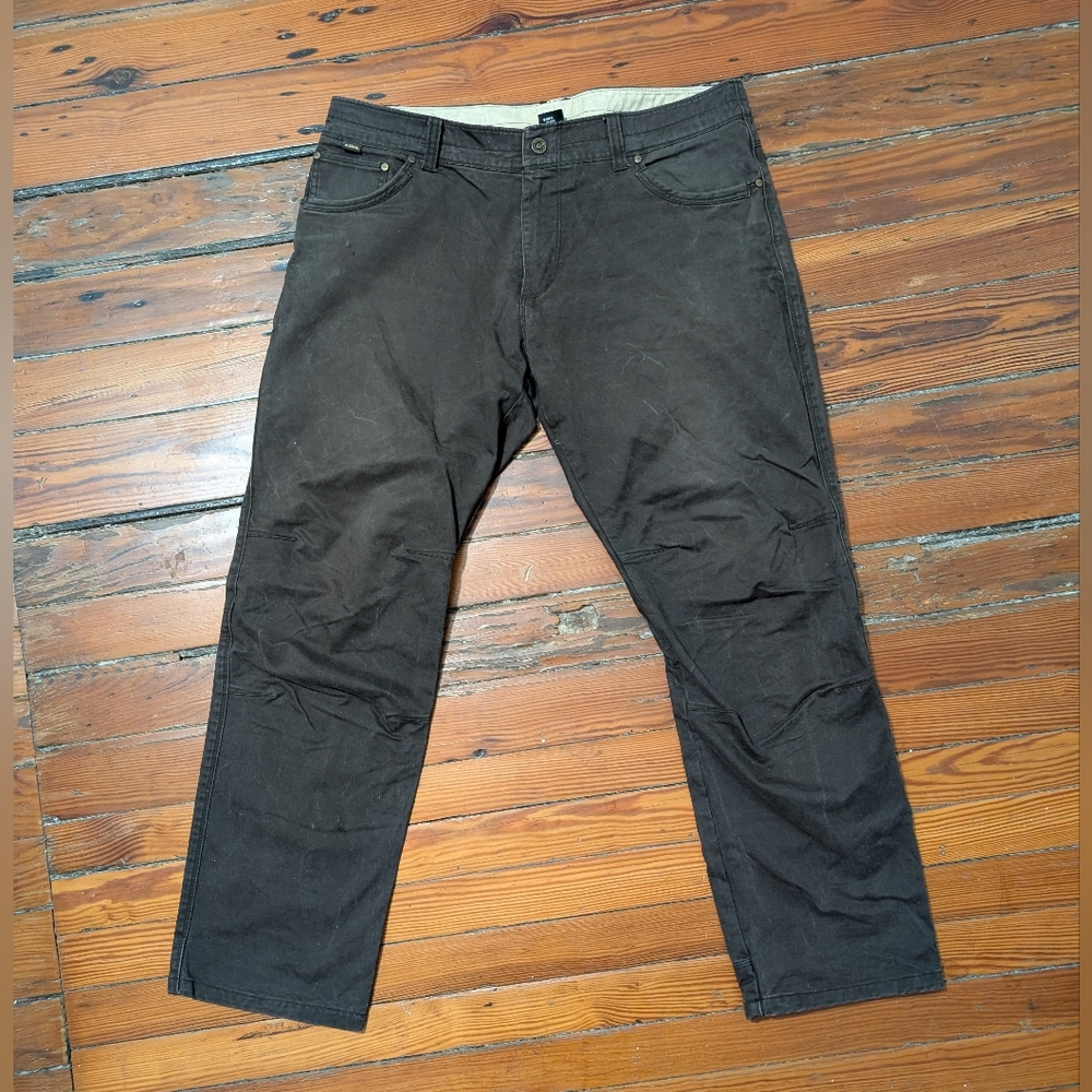 lot 2 pair Kuhl RYDR Vintage Patina Dye HIking Outdoor Pants 38 x 32 brown olive - Picture 4 of 16